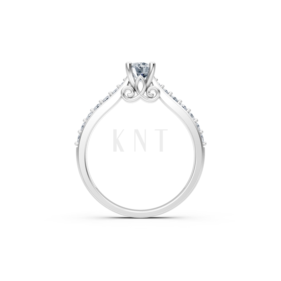 Nhẫn đính hôn R269 màu vàng trắng White Gold kiểu dáng cá tính, hiện đại