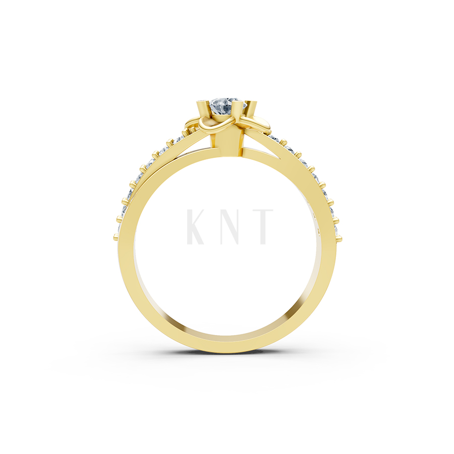 NHẪN ĐÍNH HÔN ĐÁ US - R27 - LONG LANH, CUỐN HÚT màu Vàng Gold vàng 10K/14K/18K/607 đính đá nhỏ, thanh lịch