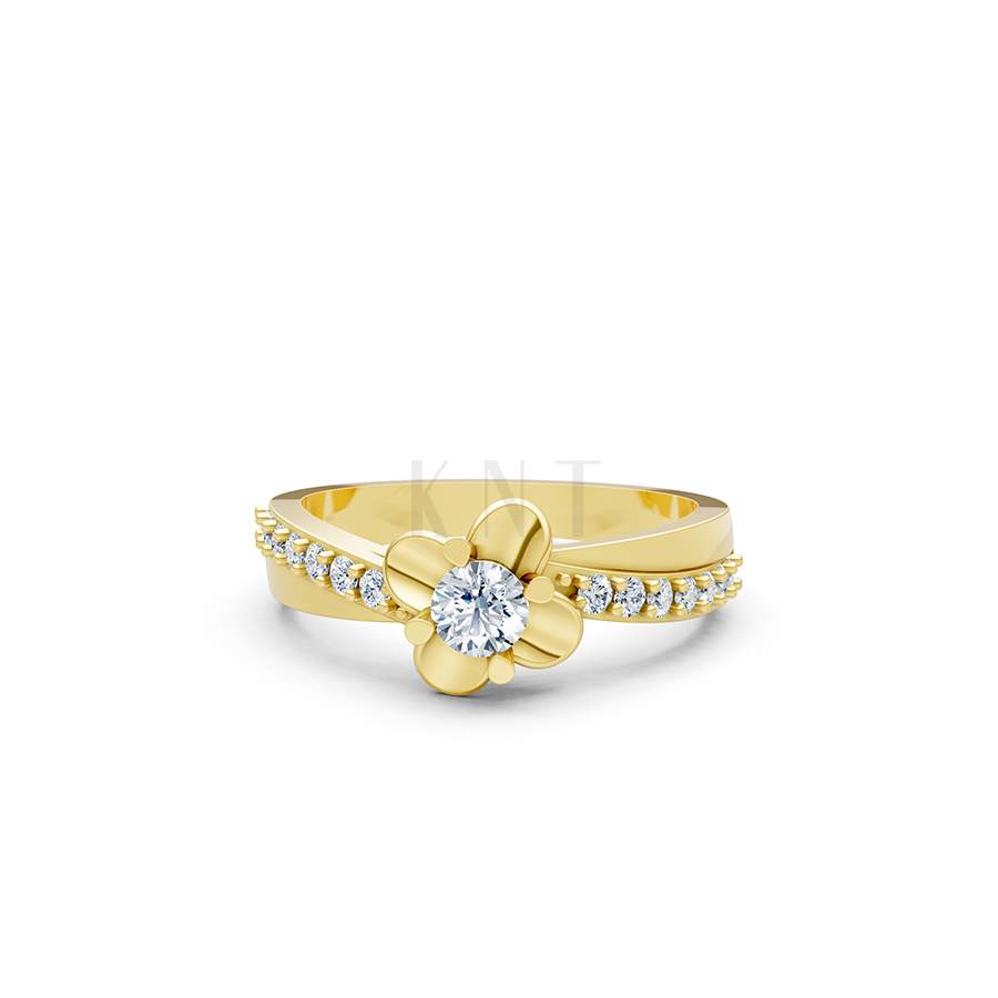 NHẪN ĐÍNH HÔN ĐÁ US - R27 - LONG LANH, CUỐN HÚT màu Vàng Gold mặt nhẫn chạm khắc tinh xảo, độc đáo