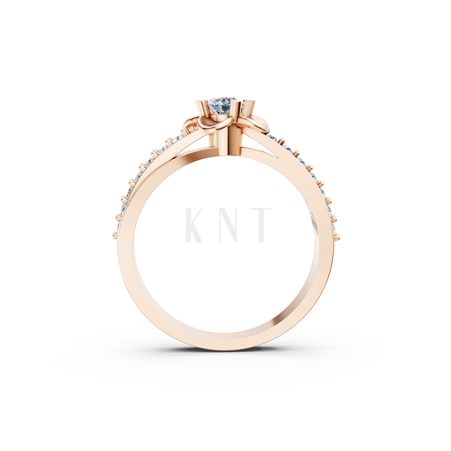 NHẪN ĐÍNH HÔN ĐÁ US - R27 - LONG LANH, CUỐN HÚT màu vàng hồng Rose Gold vàng đẹp, họa tiết hình học, độc đáo