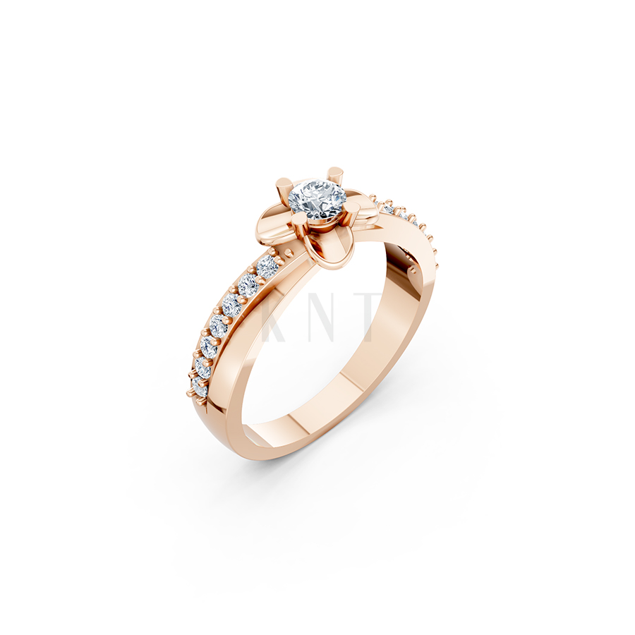 NHẪN ĐÍNH HÔN ĐÁ US - R27 - LONG LANH, CUỐN HÚT màu vàng hồng Rose Gold họa tiết ấn tượng, cá tính