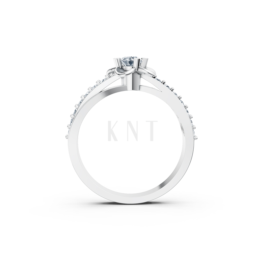 NHẪN ĐÍNH HÔN ĐÁ US - R27 - LONG LANH, CUỐN HÚT màu vàng trắng White Gold kiểu dáng cá tính, hiện đại