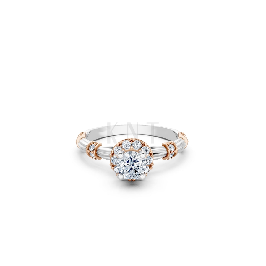 Nhẫn đính hôn R270 phối màu Dual Color thiết kế đối xứng, phong cách, ấn tượng