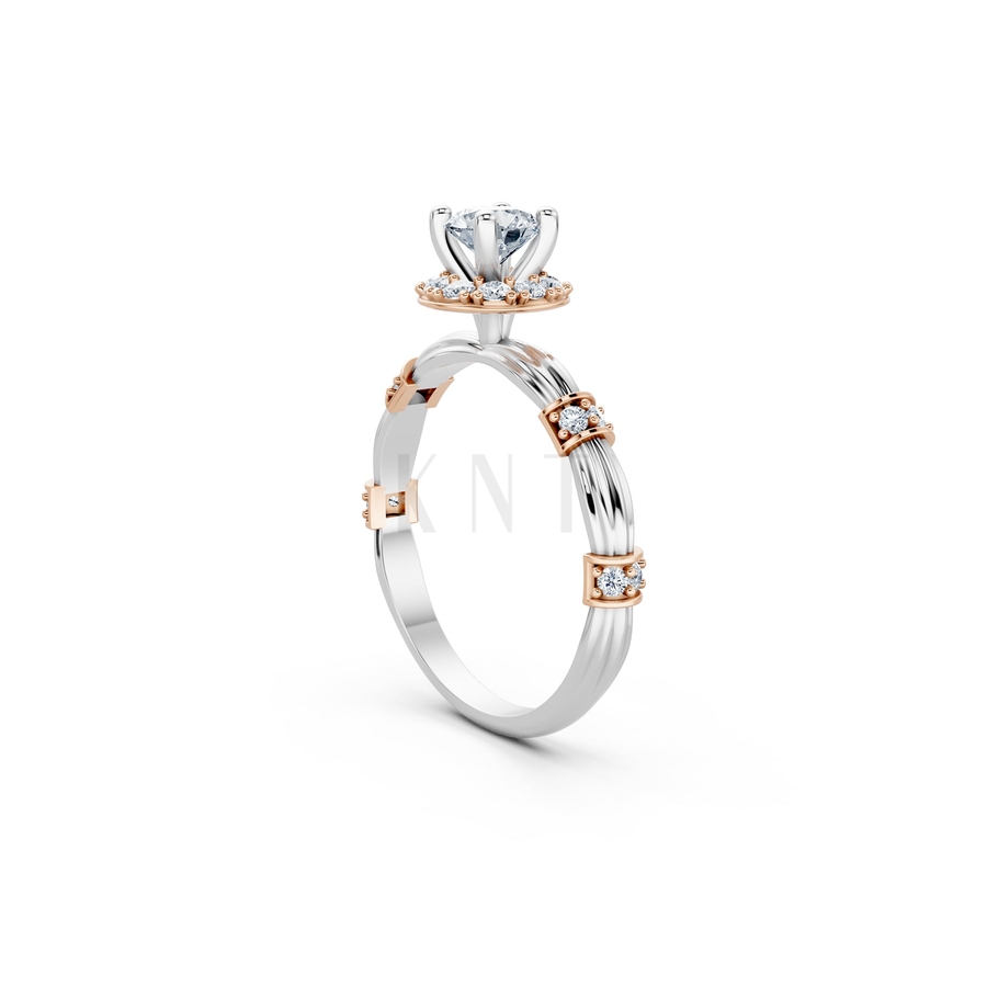 Nhẫn đính hôn R270 phối màu Dual Color phong cách trẻ trung, nổi bật