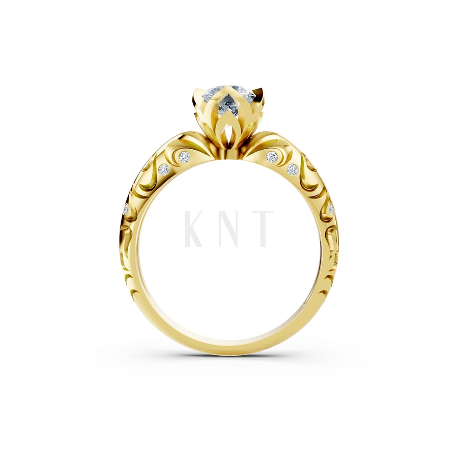 Nhẫn đính hôn R271 màu Vàng Gold vàng 10K/14K/18K/607 cao cấp, thanh lịch