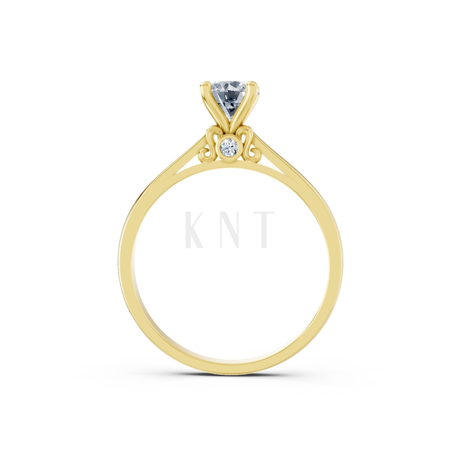 Nhẫn đính hôn R272 màu Vàng Gold vàng 10K/14K/18K/607 cao cấp, thanh lịch