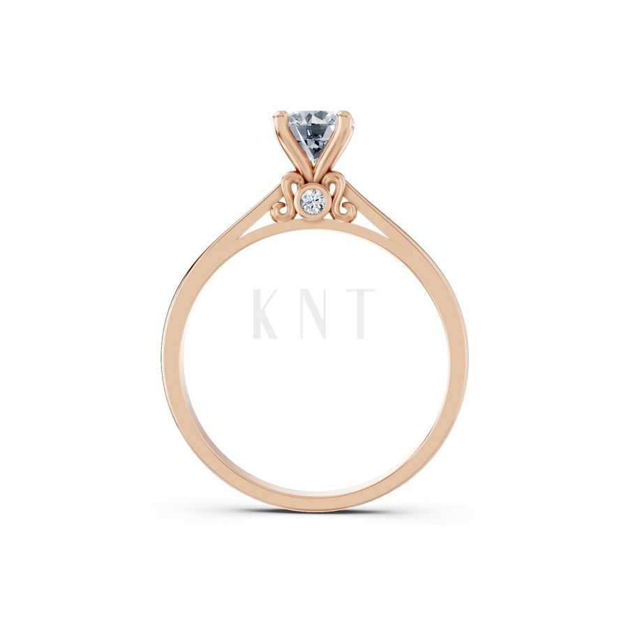 Nhẫn đính hôn R272 màu vàng hồng Rose Gold phong cách trẻ trung, nổi bật