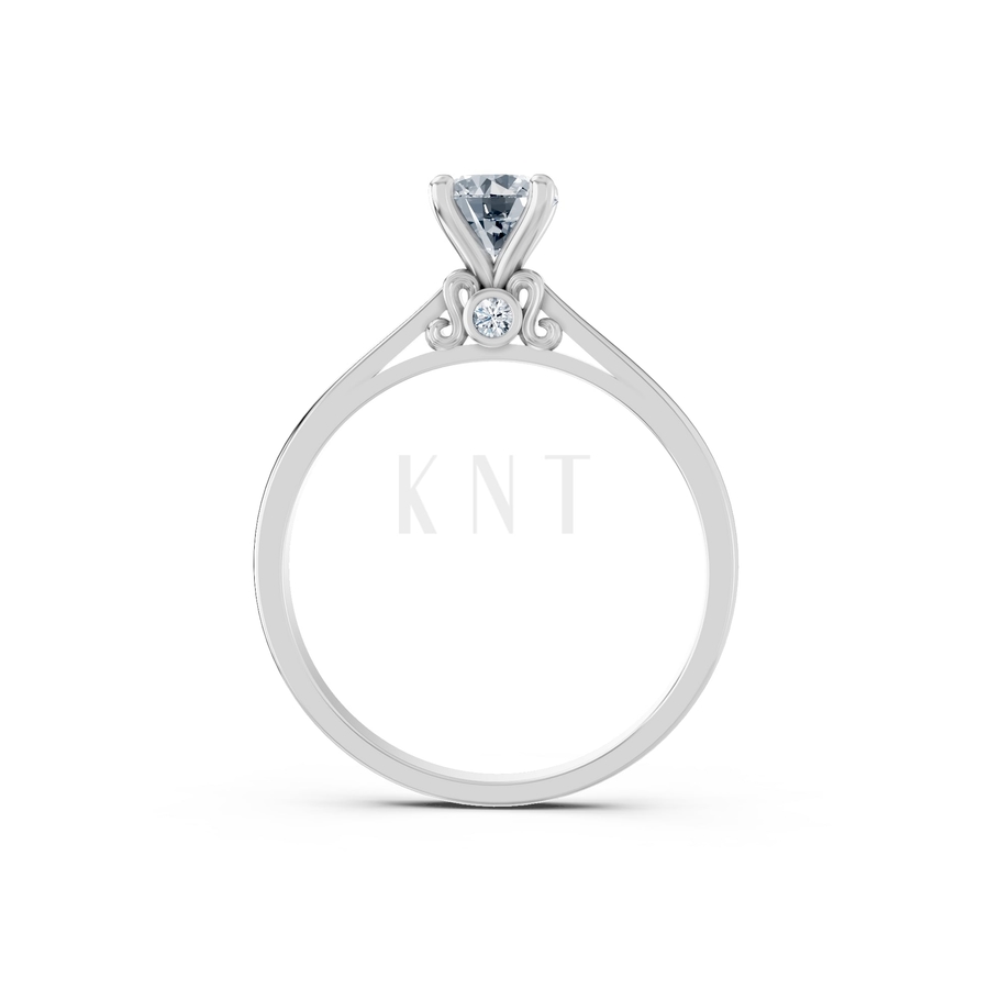 Nhẫn đính hôn R272 màu vàng trắng White Gold kiểu dáng cá tính, hiện đại