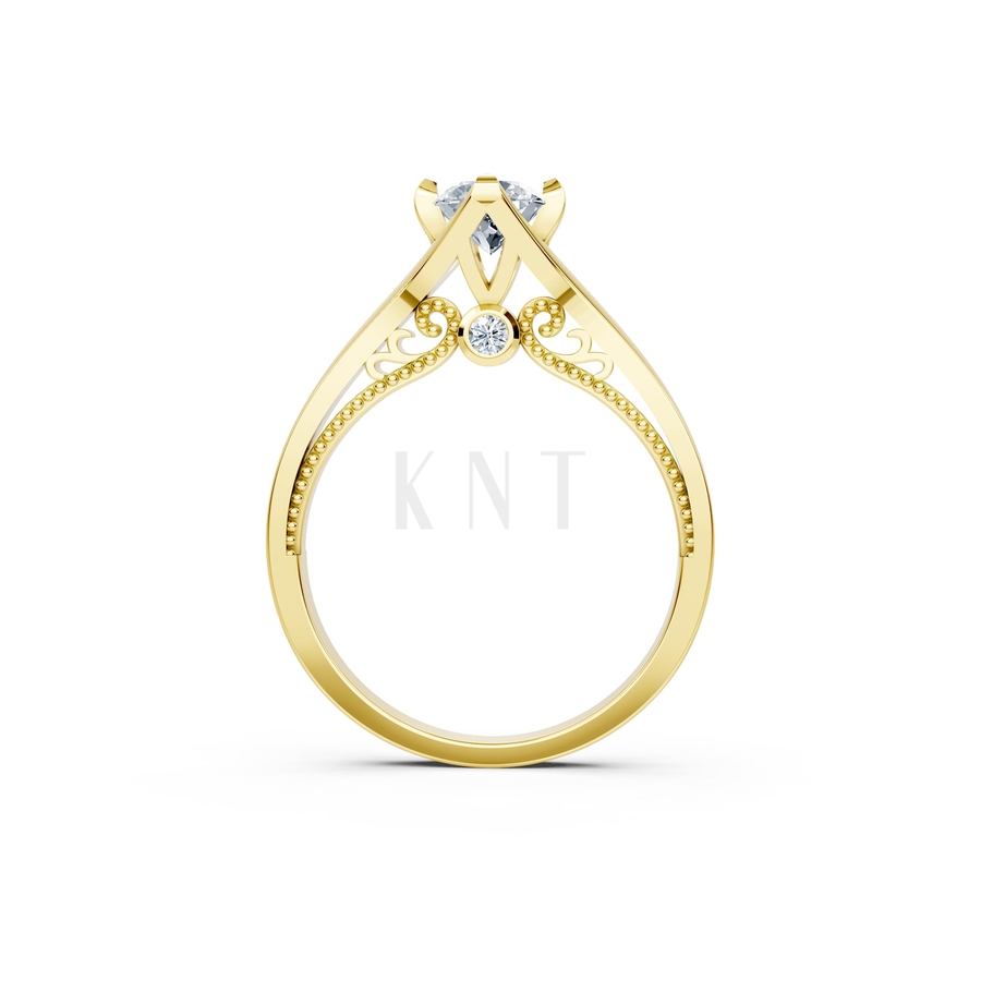 Nhẫn đính hôn R277 màu Vàng Gold thiết kế phá cách, sang trọng