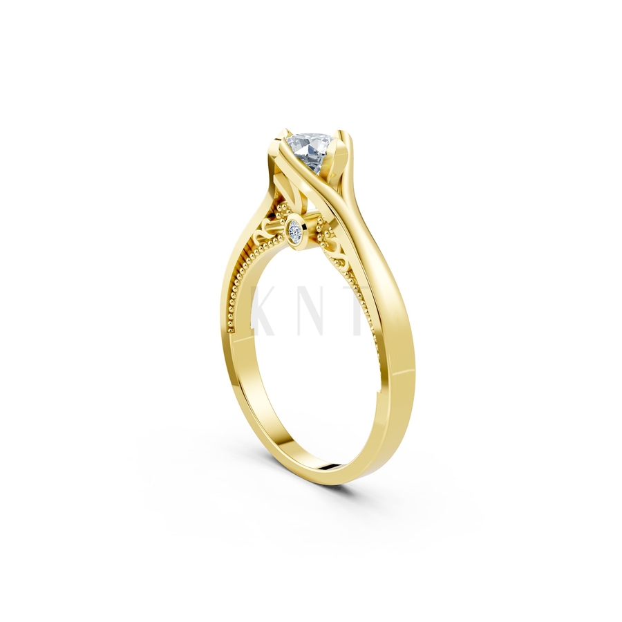 Nhẫn đính hôn R277 màu Vàng Gold thiết kế tinh xảo, độc đáo