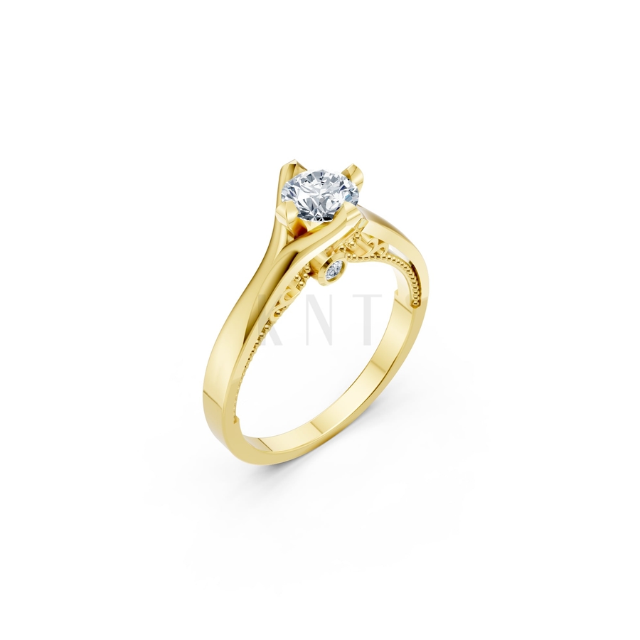 Nhẫn đính hôn R277 màu Vàng Gold thiết kế tinh tế, sang trọng