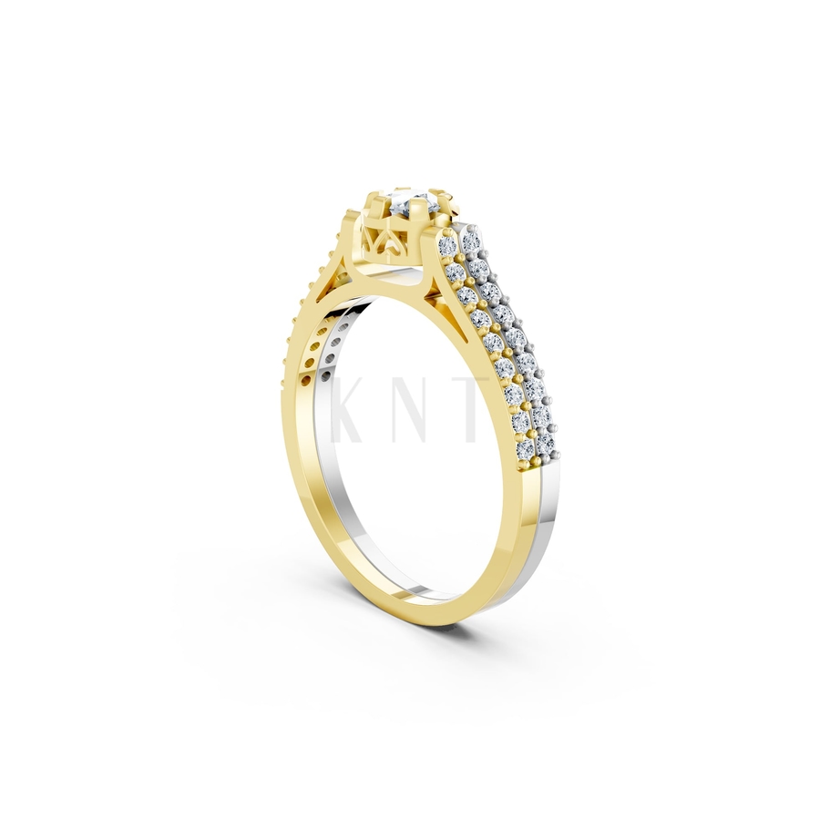 Nhẫn đính hôn R282 phối màu Dual Color phong cách trẻ trung, nổi bật