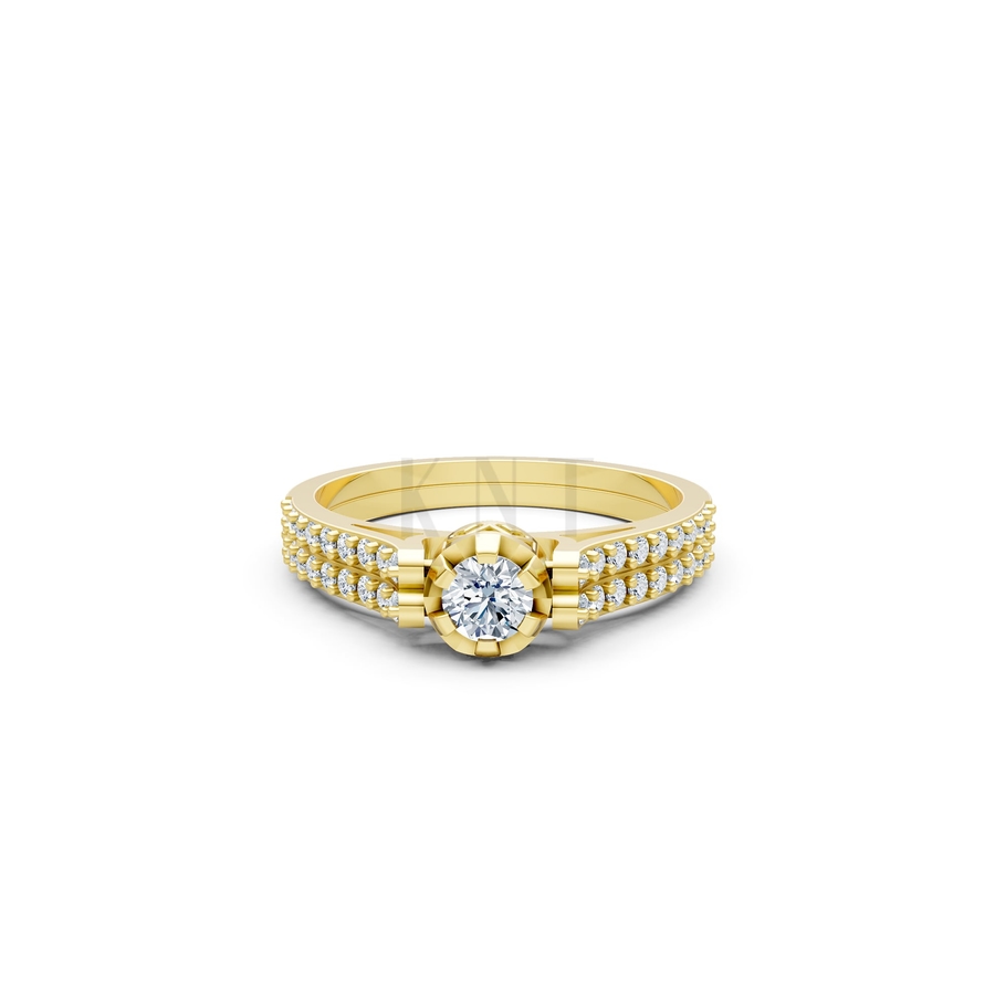 Nhẫn đính hôn R282 màu Vàng Gold vàng 10K/14K/18K/607 cao cấp, thanh lịch