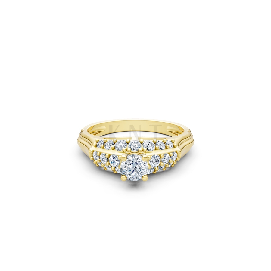 Nhẫn đính hôn R284 màu Vàng Gold vàng 10K/14K/18K/607 cao cấp, thanh lịch