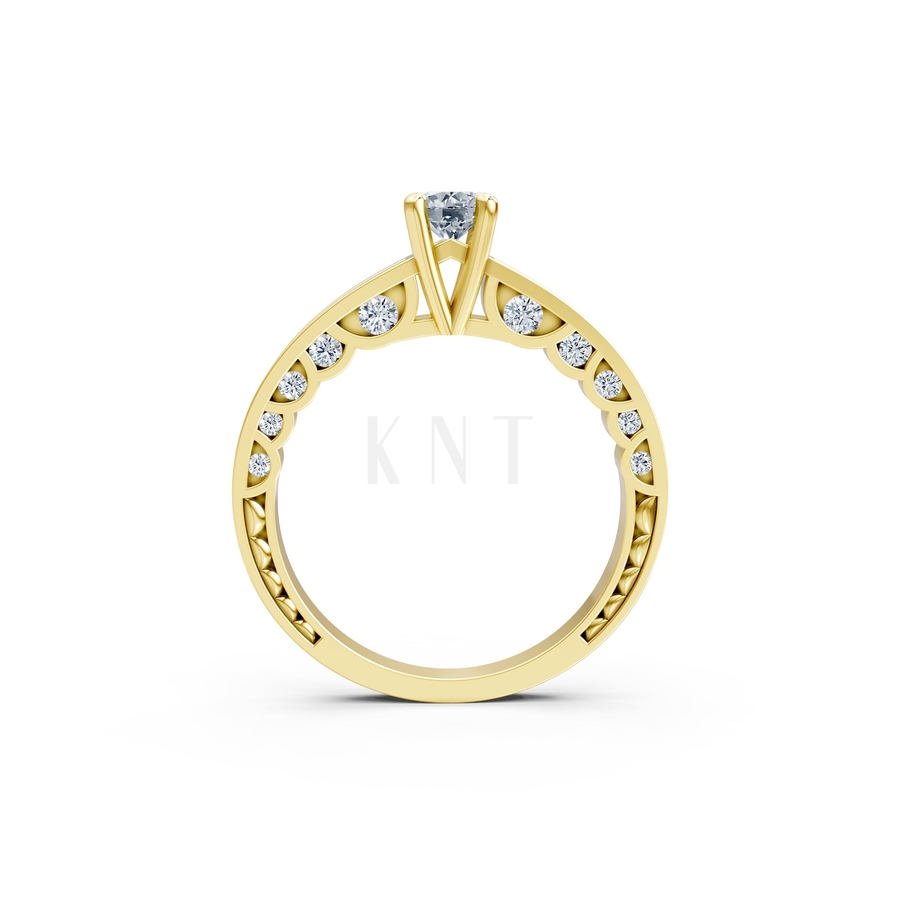 NHẪN ĐÍNH HÔN R285 màu Vàng Gold thiết kế tinh xảo, độc đáo