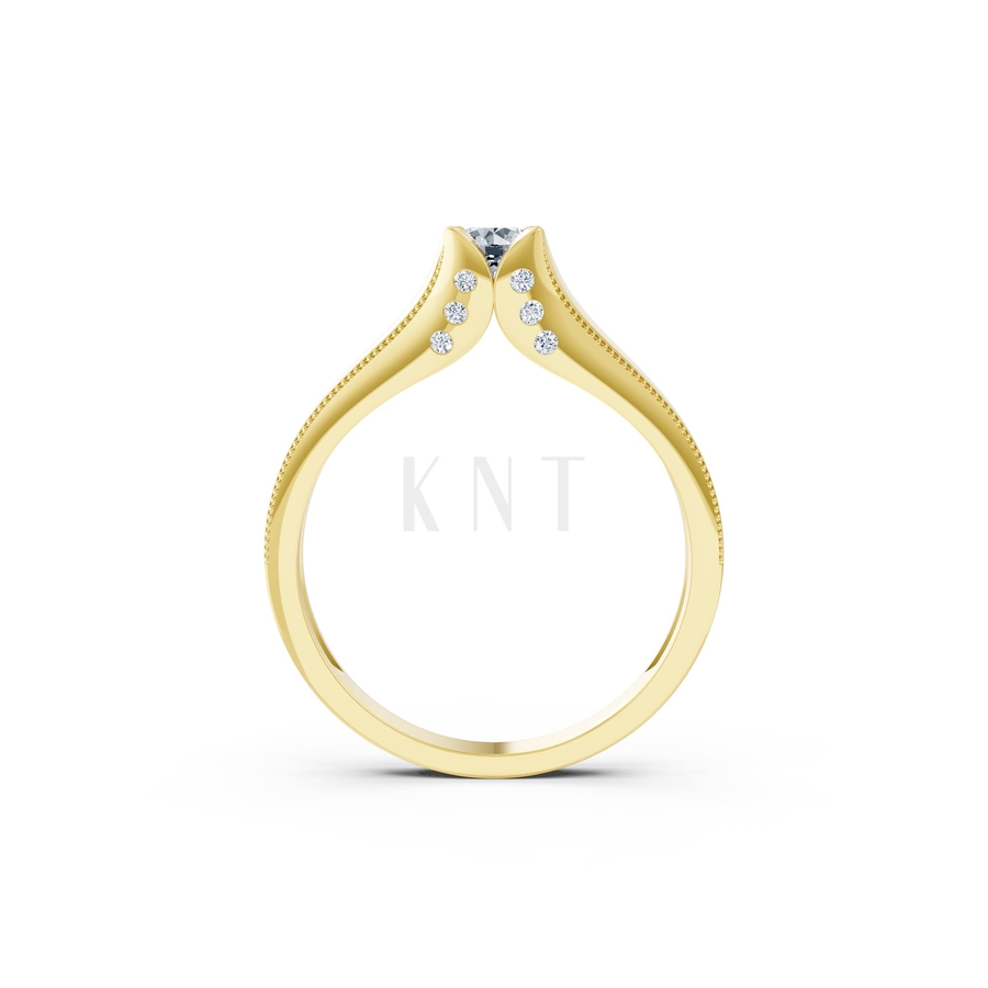 Nhẫn đính hôn R287 màu Vàng Gold vàng 10K/14K/18K/607 cao cấp, thanh lịch