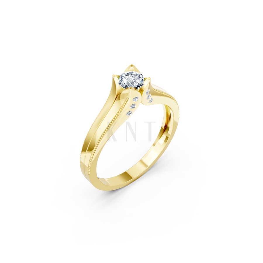 Nhẫn đính hôn R287 màu Vàng Gold thiết kế tinh tế, sang trọng