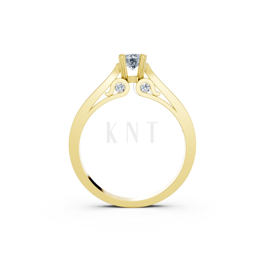 Nhẫn đính hôn R288 màu Vàng Gold thiết kế phá cách, sang trọng