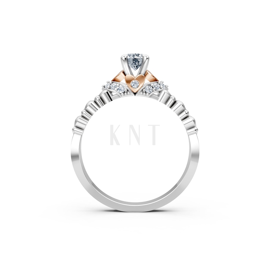 Nhẫn đính hôn R289 phối màu Dual Color thiết kế đối xứng, phong cách, ấn tượng