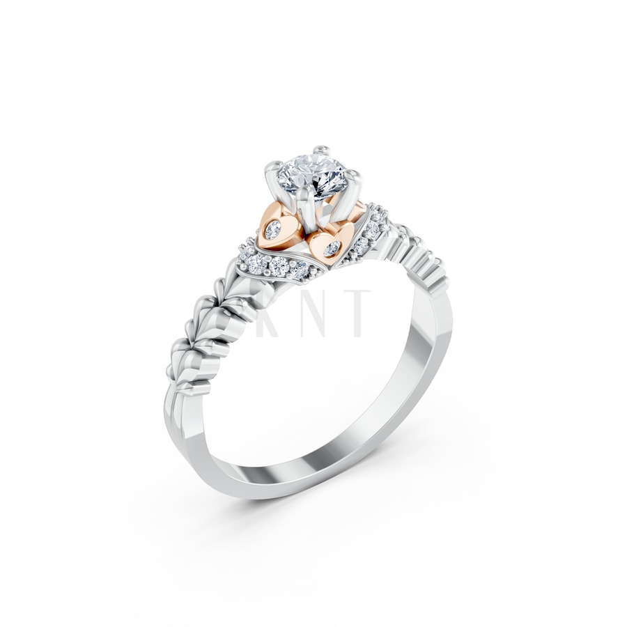 Nhẫn đính hôn R289 phối màu Dual Color họa tiết ấn tượng, cá tính