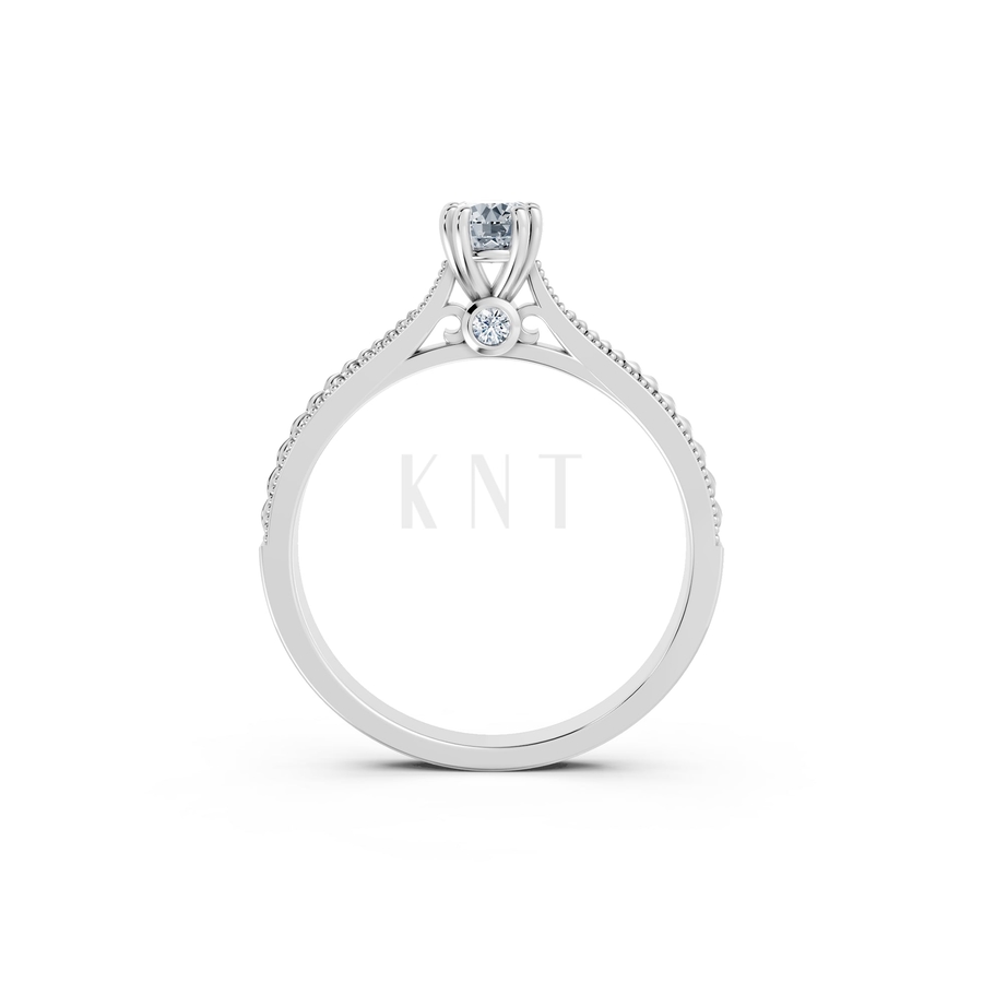 Nhẫn đính hôn R290 màu vàng trắng White Gold vàng sáng, đường nét sắc sảo, tinh tế