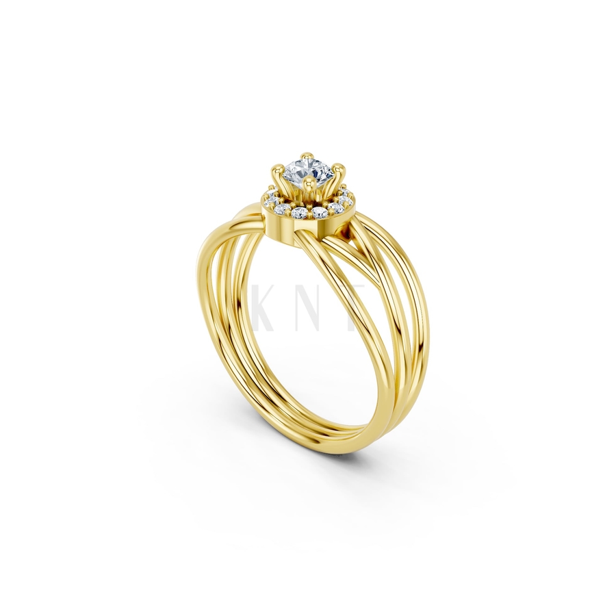 Nhẫn đính hôn đá cao cấp R292 màu Vàng Gold vàng 10K/14K/18K/607 cao cấp, thanh lịch