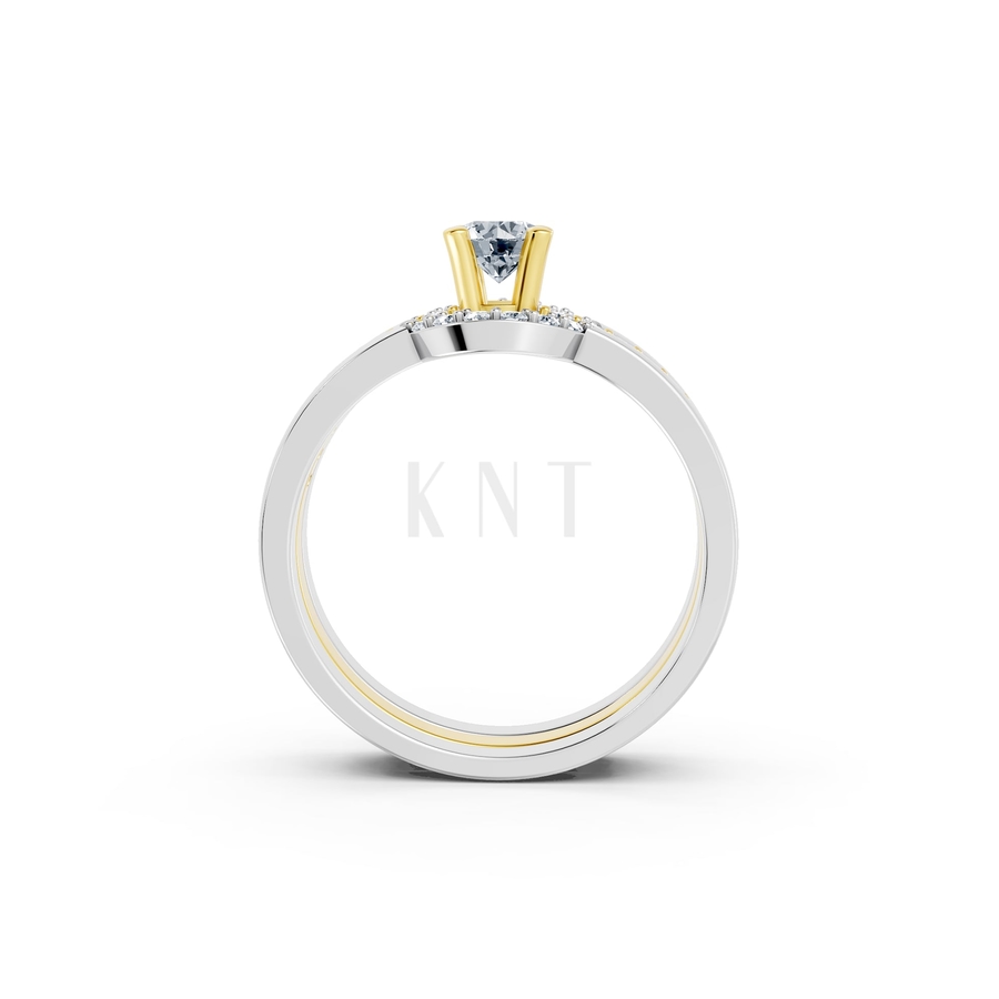 Nhẫn đính hôn R294 phối màu Dual Color phong cách trẻ trung, nổi bật