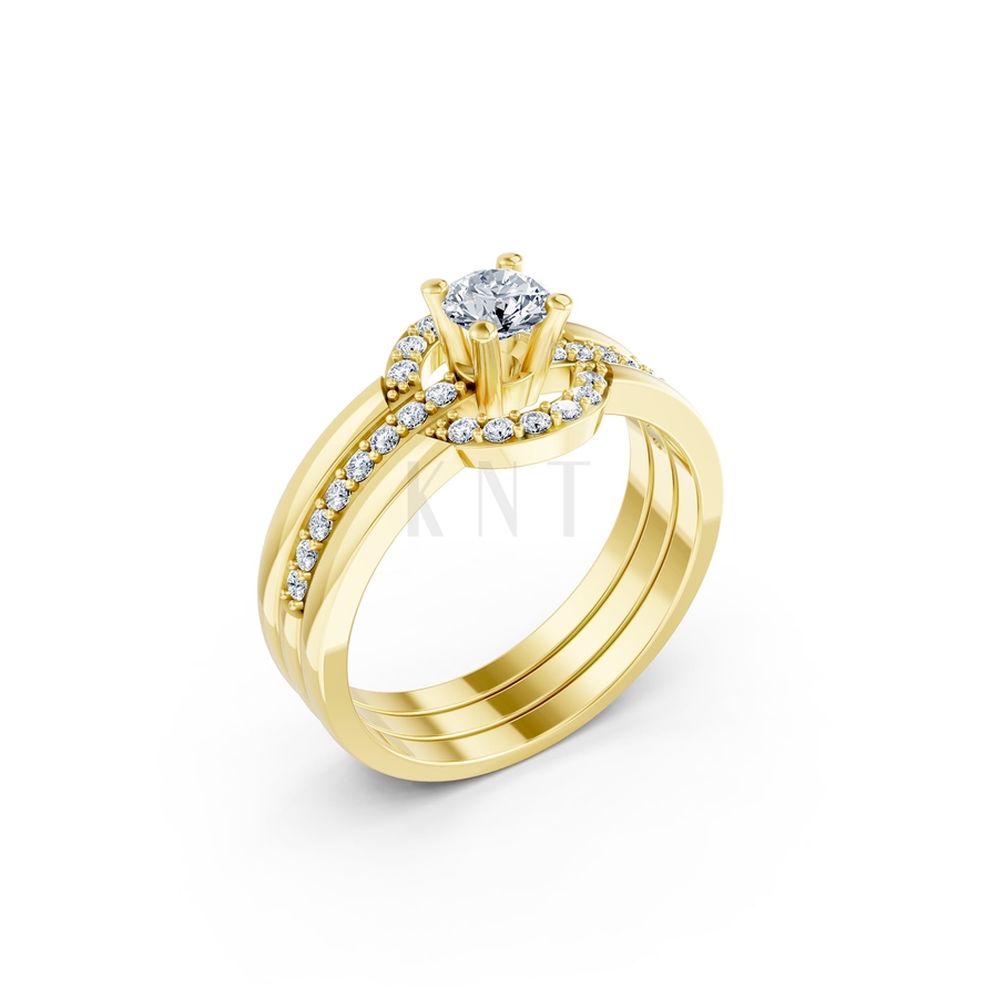 Nhẫn đính hôn R294 màu Vàng Gold thiết kế tinh tế, sang trọng