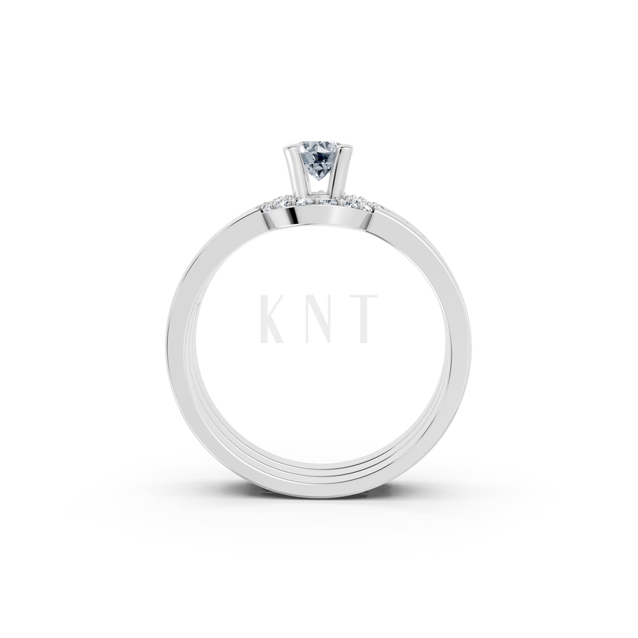 Nhẫn đính hôn R294 màu vàng trắng White Gold vàng sáng, đường nét sắc sảo, tinh tế