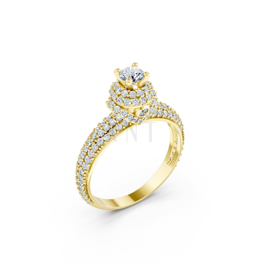 NHẪN ĐÍNH HÔN R295 màu Vàng Gold thiết kế tinh tế, sang trọng