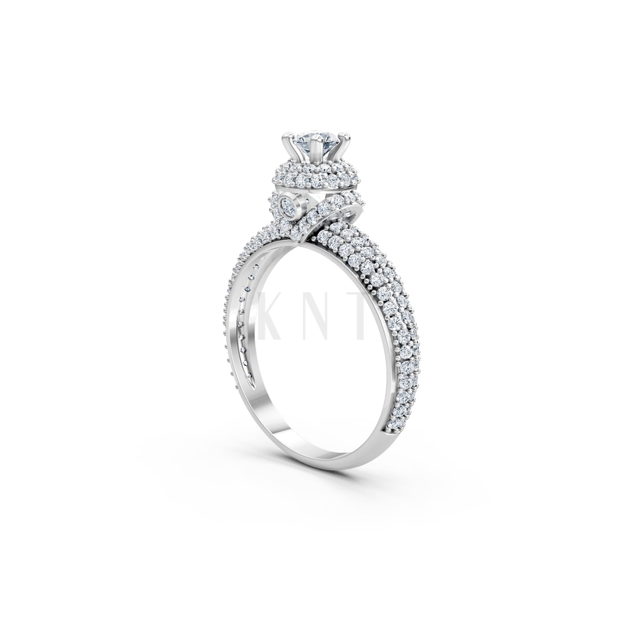 NHẪN ĐÍNH HÔN R295 màu vàng trắng White Gold vàng sáng, đường nét sắc sảo, tinh tế