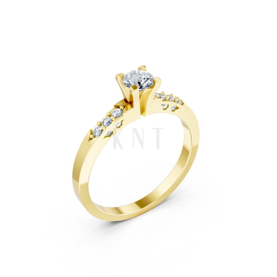 Nhẫn đính hôn R296 màu Vàng Gold thiết kế tinh tế, sang trọng