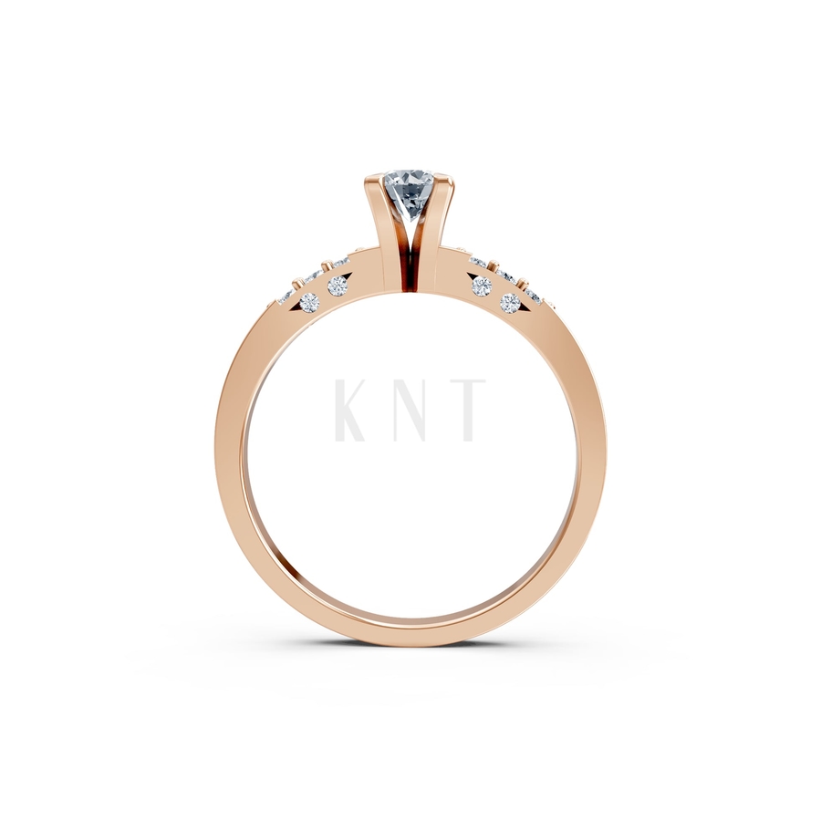 Nhẫn đính hôn R296 màu vàng hồng Rose Gold phong cách trẻ trung, nổi bật