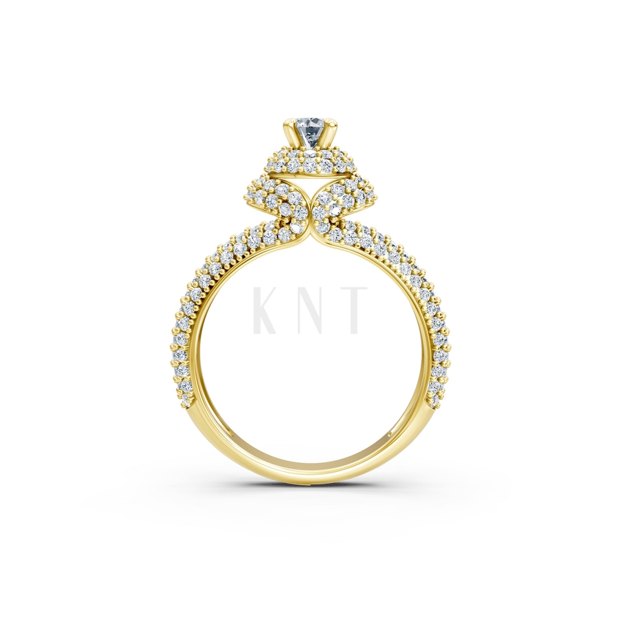 Nhẫn đính hôn đá cao cấp R297 màu Vàng Gold thiết kế phá cách, sang trọng