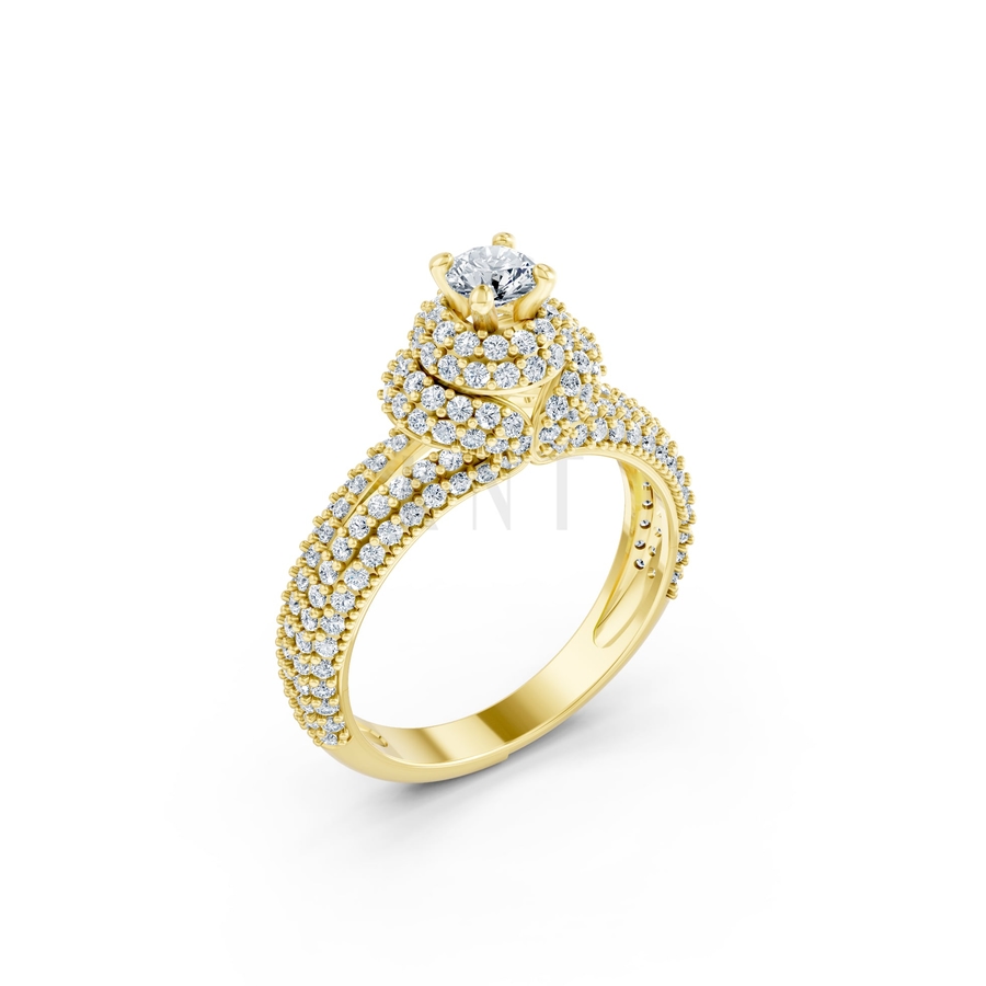 Nhẫn đính hôn đá cao cấp R297 màu Vàng Gold thiết kế tinh tế, sang trọng