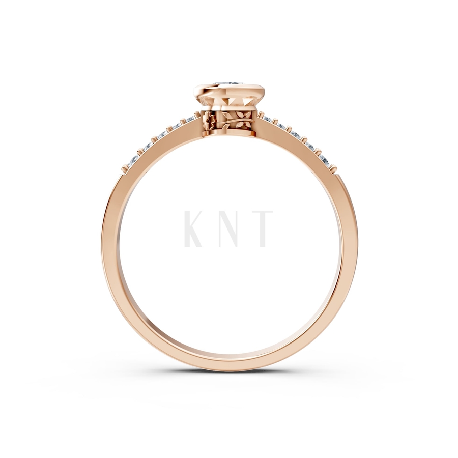 Nhẫn đính hôn đá cao cấp R298 màu vàng hồng Rose Gold thiết kế đối xứng, phong cách, ấn tượng