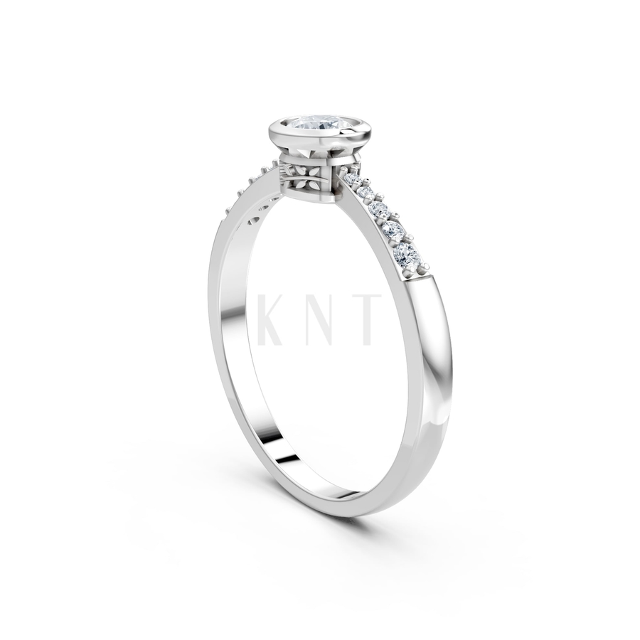 Nhẫn đính hôn đá cao cấp R298 màu vàng trắng White Gold vàng sáng bóng, thiết kế trẻ trung