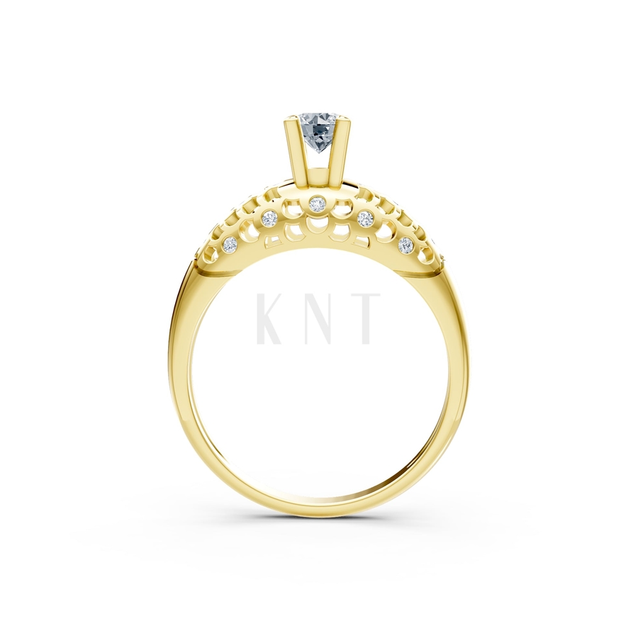 Nhẫn đính hôn đá US R299 màu Vàng Gold thiết kế tinh xảo, độc đáo