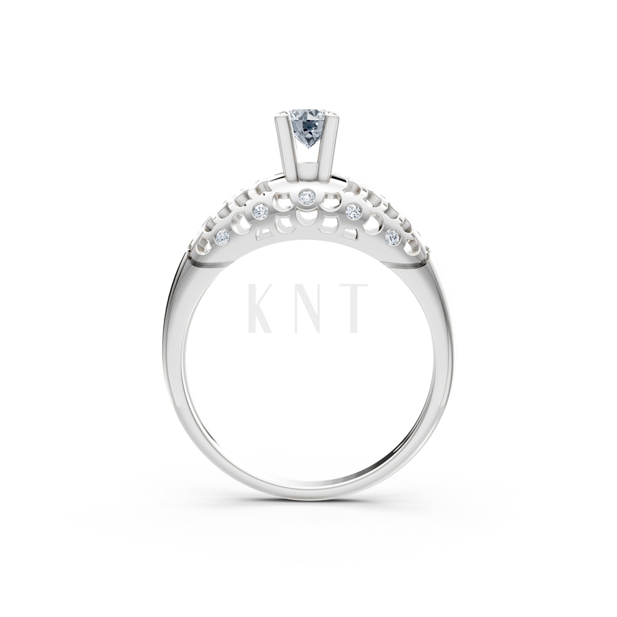 Nhẫn đính hôn đá US R299 màu vàng trắng White Gold kiểu dáng cá tính, hiện đại