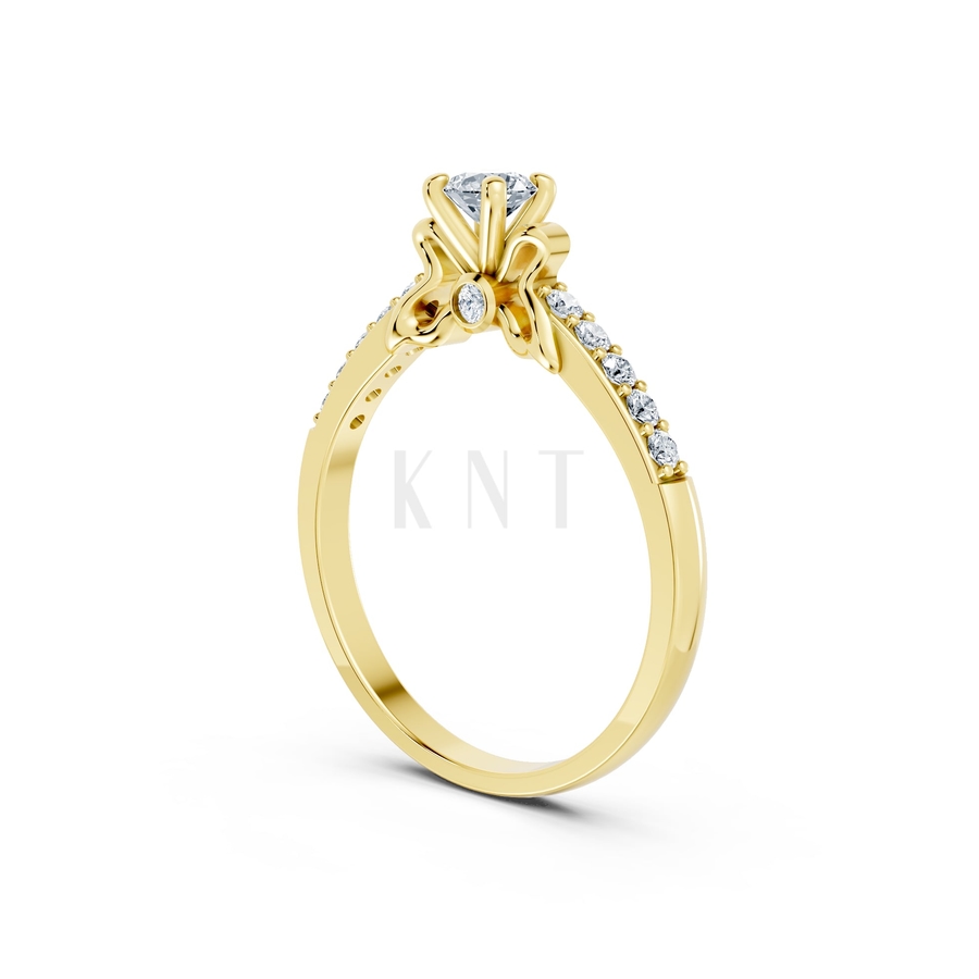 Nhẫn đính hôn đá cao cấp R301 màu Vàng Gold thiết kế tinh xảo, độc đáo