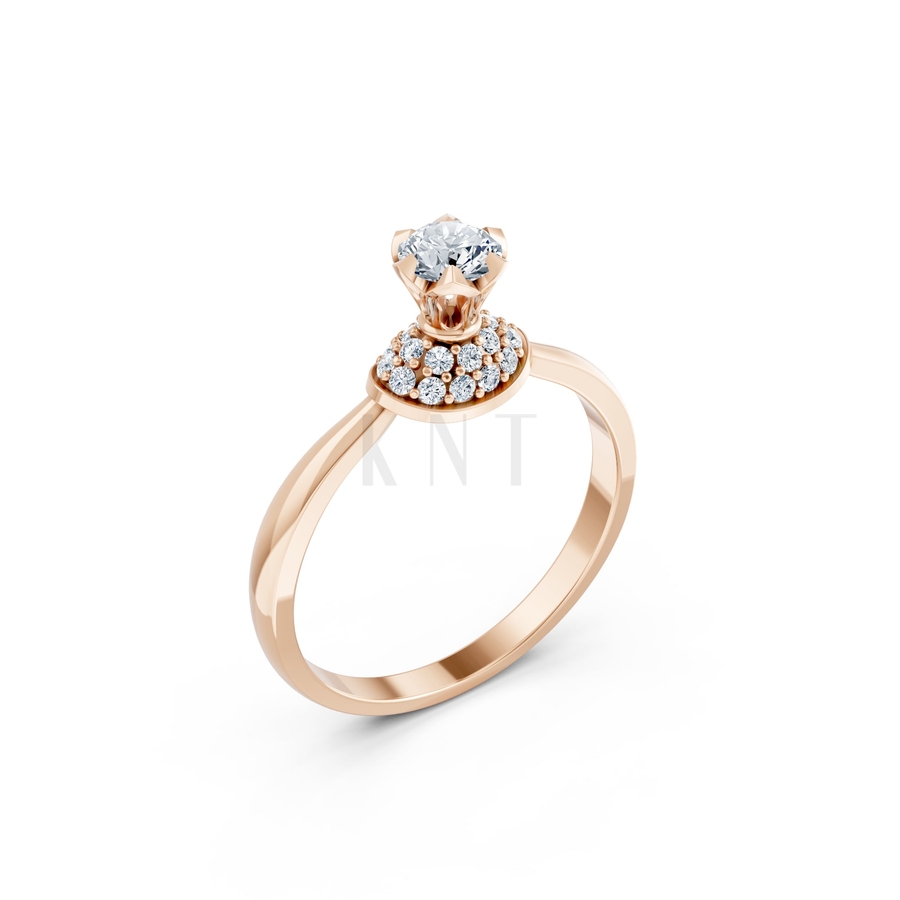 Nhẫn đính hôn R302 màu vàng hồng Rose Gold họa tiết ấn tượng, cá tính