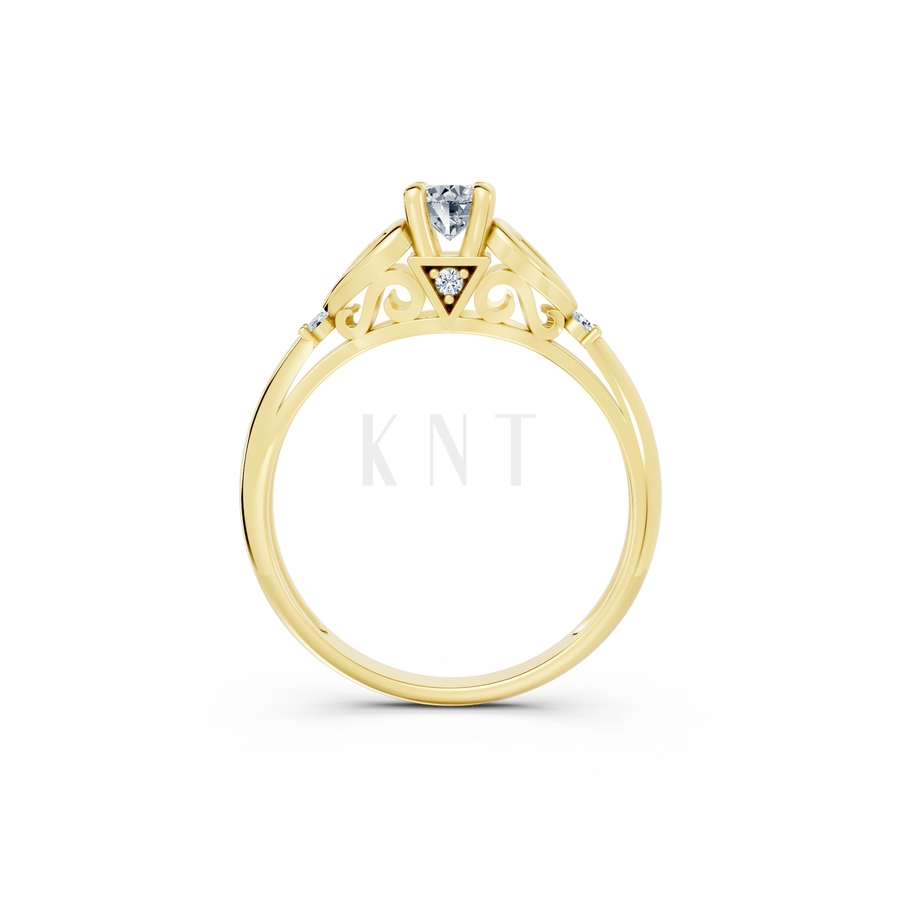 Nhẫn đính hôn đá US R303 màu Vàng Gold thiết kế phá cách, sang trọng