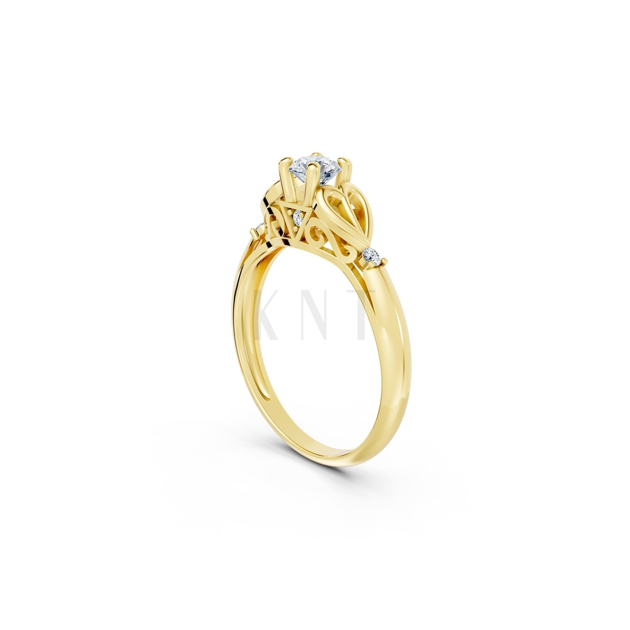 Nhẫn đính hôn đá US R303 màu Vàng Gold vàng 10K/14K/18K/607 cao cấp, thanh lịch