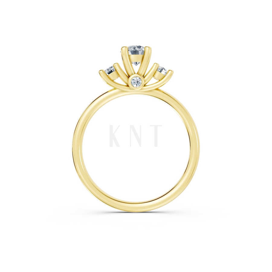 Nhẫn đính hôn đá US R313 màu Vàng Gold thiết kế phá cách, sang trọng