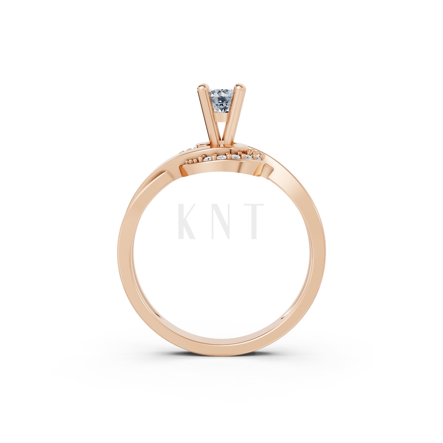 Nhẫn đính hôn đá cao cấp R316 màu vàng hồng Rose Gold vàng đẹp, họa tiết hình học, độc đáo