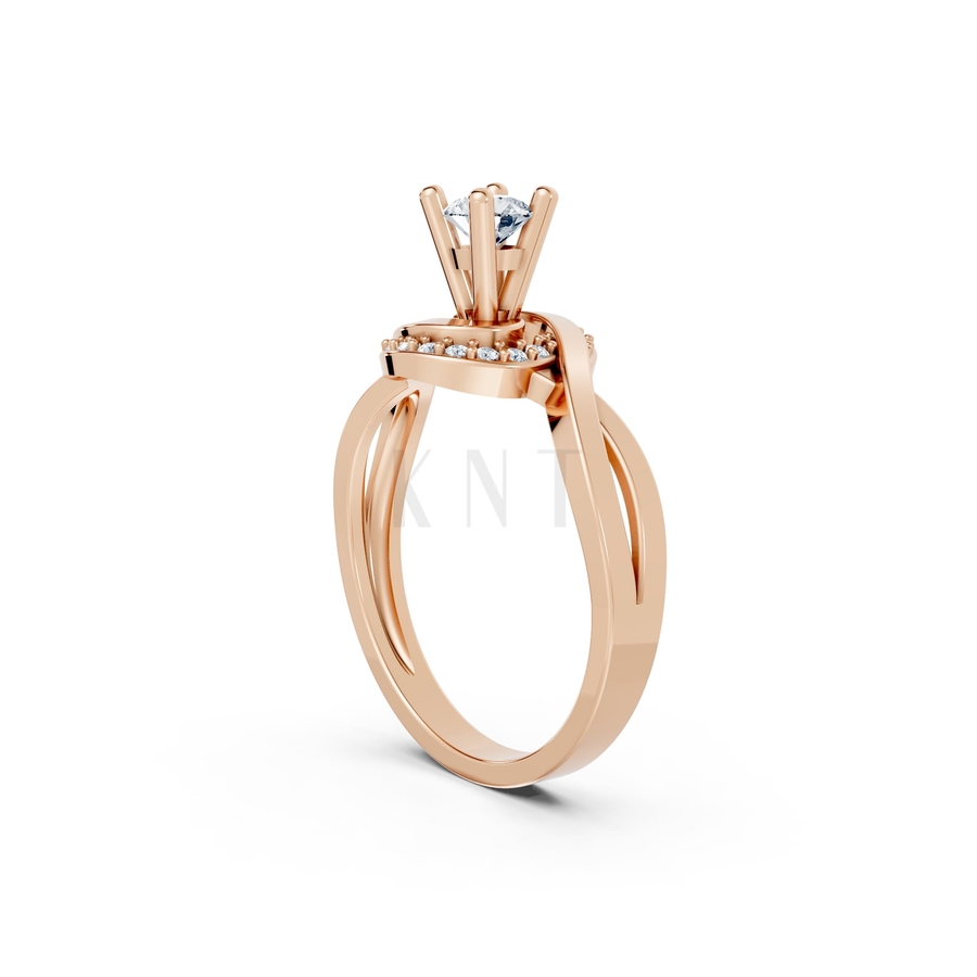 Nhẫn đính hôn đá cao cấp R316 màu vàng hồng Rose Gold phong cách trẻ trung, nổi bật