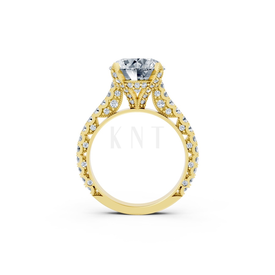 Nhẫn đính hôn đá US R317 màu Vàng Gold thiết kế phá cách, sang trọng