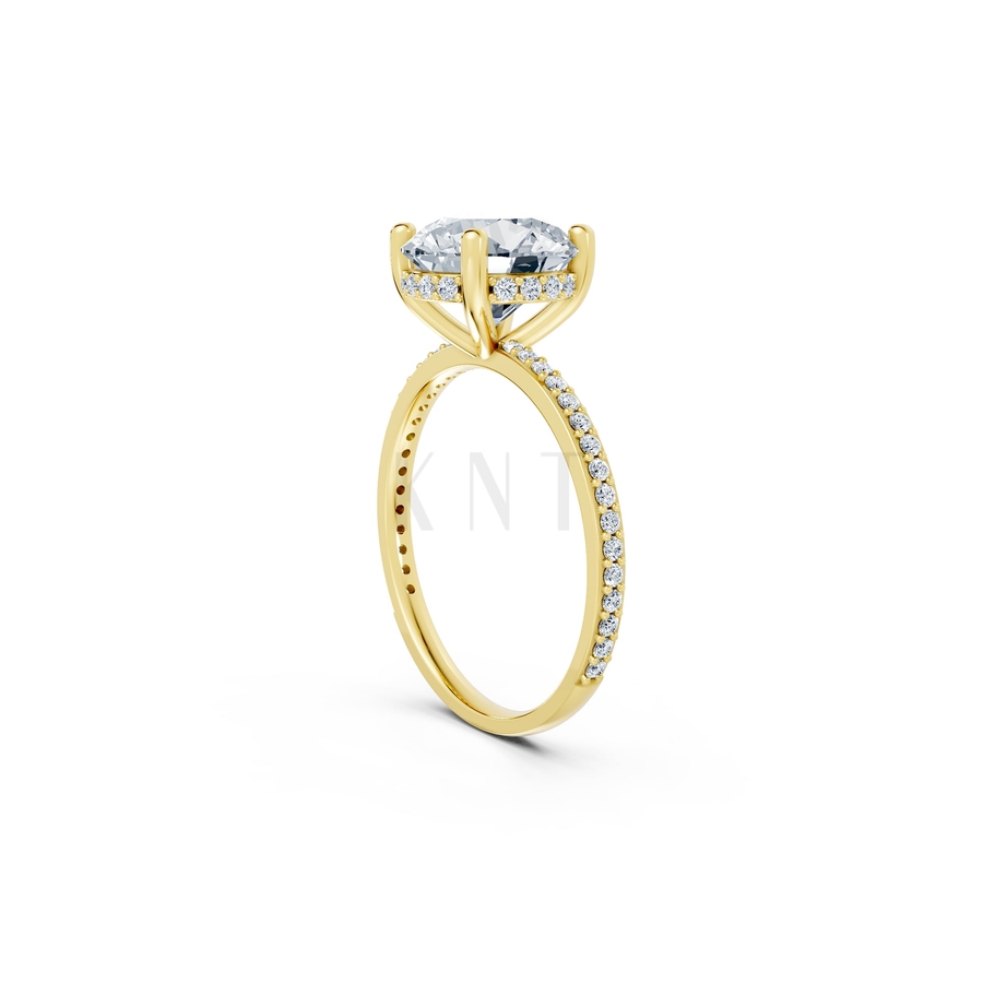 Nhẫn đính hôn đá US R319 màu Vàng Gold thiết kế phá cách, sang trọng