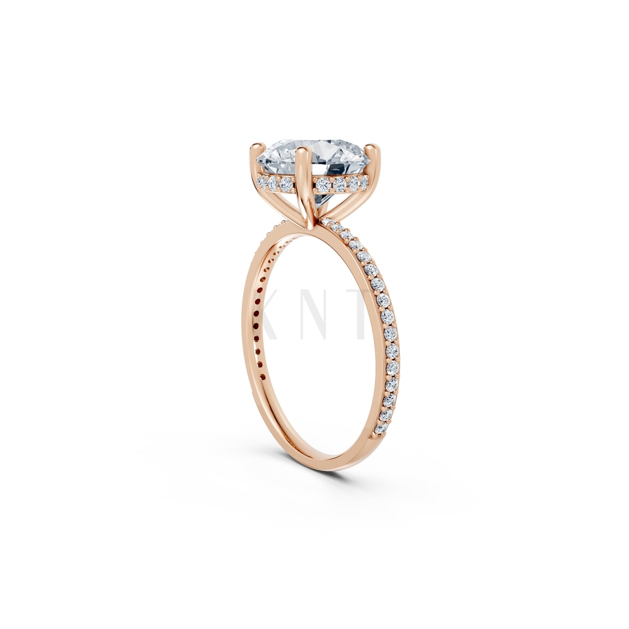 Nhẫn đính hôn đá US R319 màu vàng hồng Rose Gold phong cách trẻ trung, nổi bật