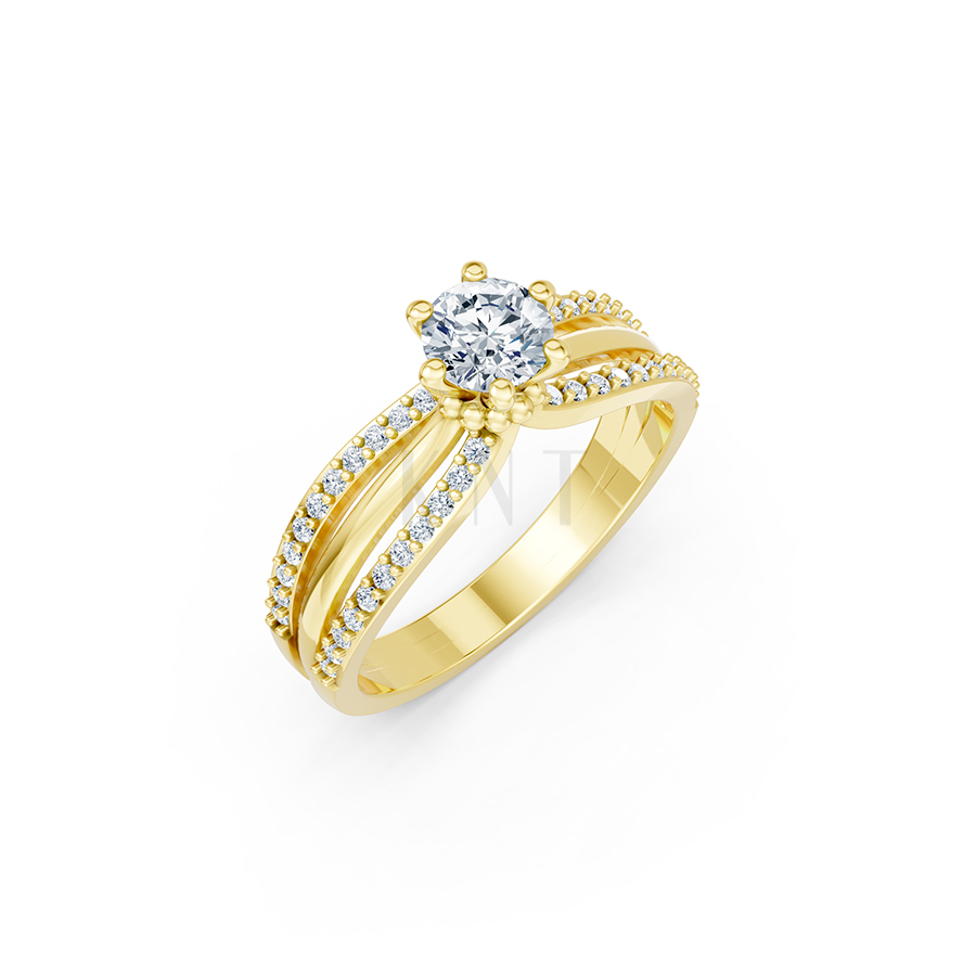 Nhẫn đính hôn R324 màu Vàng Gold thiết kế tinh tế, sang trọng